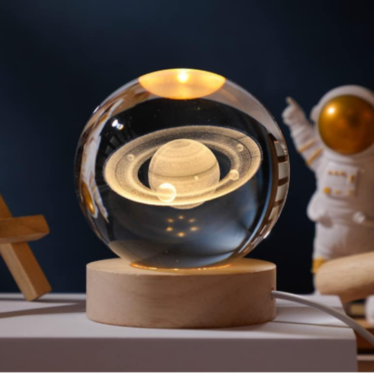 3D Saturn Crystal Ball Night Light